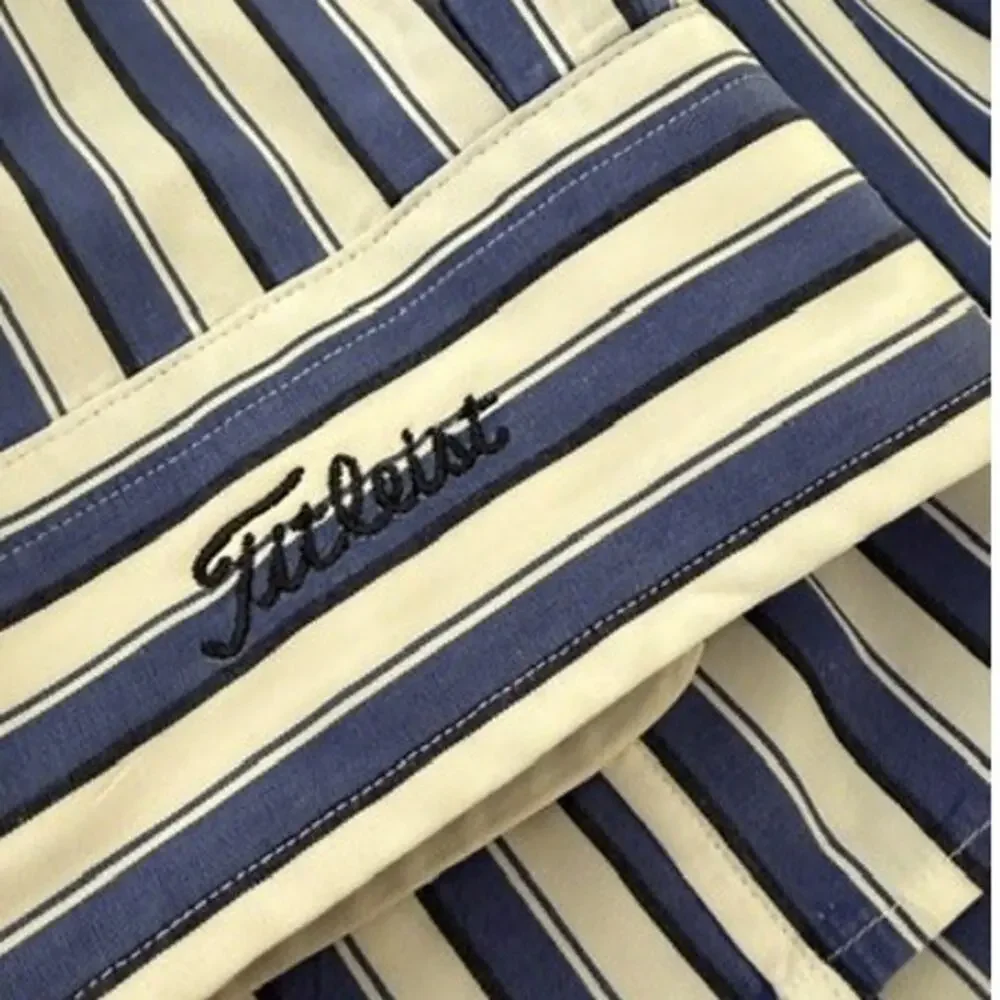 Polo Golf Ralph Lauren Ellington Shirt L Blue Stripe Button Down Titleist Cotton